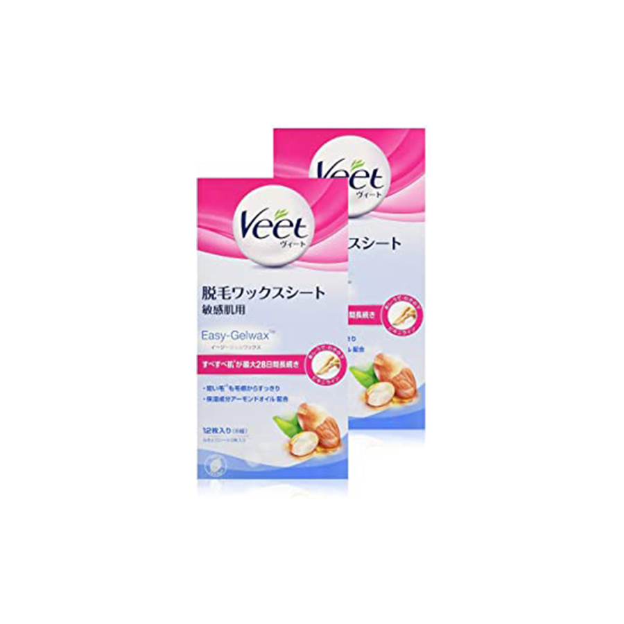 ヴィート 脱毛ワックスシート 敏感肌用 12枚×2 (Veet Wax Strips Sensitive)